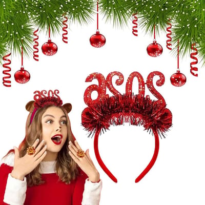 Comfortabele kerst haarband voor volwassenen, rode haaraccessoire voor vrouwen, perfect voor kerstfeesten en nieuwjaarsvieringen, trendy haaraccessoires voor dames