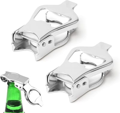 Set van 2 RVS Flessenopeners, Opvouwbare en Draagbare Flessenopener voor Bier, Ideaal voor Thuis en Bars