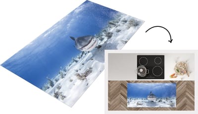 Keukenloper - Loper keuken - Aanzwemmende haai - 120x60 cm - Keukenloper vinyl