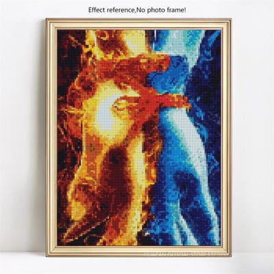 Diamant peinture mains strass mosaïque diamant broderie paysage point de croix résine décor à la maison 20X30CM blue