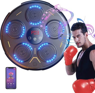 Muziek Boksmachine met Bluetooth - Elektronisch Boksen met Led-lichteffecten en Instelbare Hoogte voor Volwassenen en Kinderen