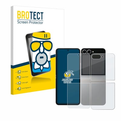 BROTECT - Screenprotector voor Samsung Galaxy Z Flip 6 (Voor+Achter) - Folie Beschermfolie Beschermglas matte