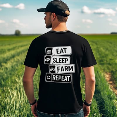 AGRIFANS® Eat Sleep Farm Repeat - Heren T-shirt - S