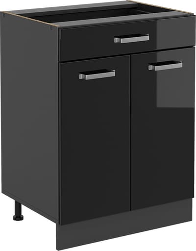 Vicco R-Line Keukenonderkast – 60 cm met lade, zonder werkblad Zwart hoogglans