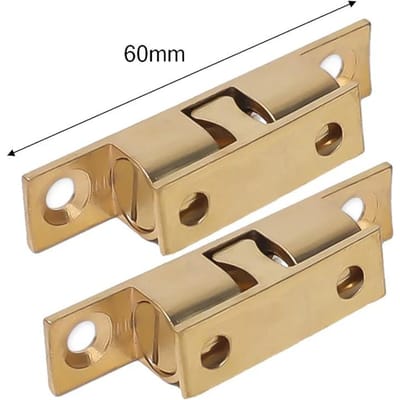 1 stuks Meubeldeur Kogelvanger Messing Dubbele Roller Veer Kogelvanger Sluitingen Kast Deur Verstelbare Spanning Sluiting 60mm