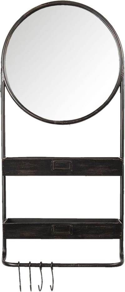 Clayre & Eef Spiegel 38x89 cm Zwart IJzer