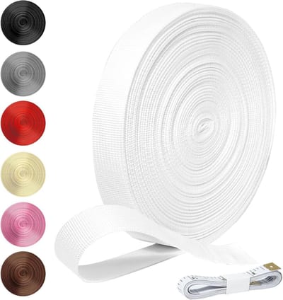 Polypropyleen Band - Tasriem Gordel - Doe-het-zelf Naaien - Waterbestendig Materiaal - 20 mm breed - Wit