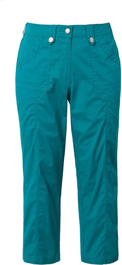 Ulla Popken - Dames - 7/8-cargohose oprolbandje voor broekspijp - Klassiek petrol - Maat 60