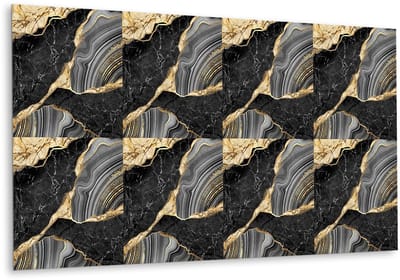Tulup PVC Wandpaneel - Marmeren Mozaïek Vinyl Wandpaneel - 100 cm x 50 cm - Veelkleurig Zelfklevend Wandpaneel - 1 stuk - Wandpaneel Zelfklevend - Marmer Muurpaneel - Zelfklevend Wandpaneel - Plaktegels Keuken en Badkamer