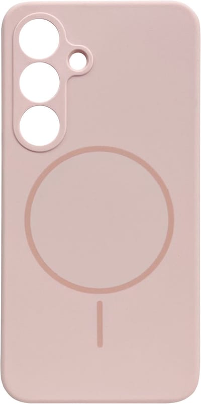 Casemania Hoesje Geschikt voor Samsung Galaxy S25 - Roze - Zachte Liquid Siliconen Back Cover Case - Geschikt voor MagSafe - Zeer Sterke Magneet - Telefoon hoes met Camera Bescherming