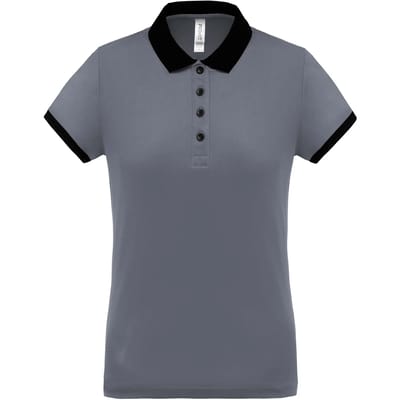 Damessportpolo 'Proact' met korte mouwen Sporty Grey/Black - XS