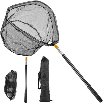 Dailygoods - Telescopisch Schepnet voor Vissen - 130 cm Opvouwbaar met Opbergtas