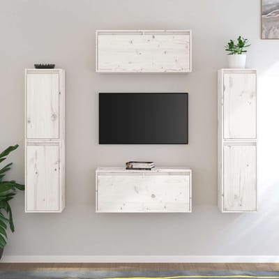 vidaXL - Tv-meubelen - 6 - st - massief - grenenhout - wit