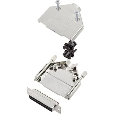 TRU COMPONENTS TCDTPKM25DMSK 7709268 D-sub female connectorset 180 ° Aantal polen: 25 Soldeerkelk 1 stuk(s)