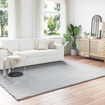 vidaXL - Antislip - vloerkleed - van - imitatie - konijnenbont - OLITE - Grijs