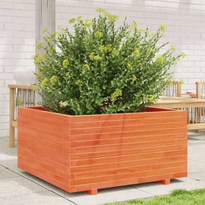 vidaXL - Plantenbak - 90x90x49,5 - cm - massief - grenenhout - wasbruin