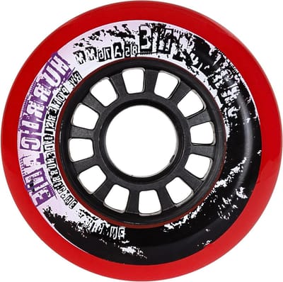 Skeelerwielen - Rollerblade wielen - Freestyle skeeleren - Versterkte glasvezel nylon kern - 76 mm - Rood/Zwart