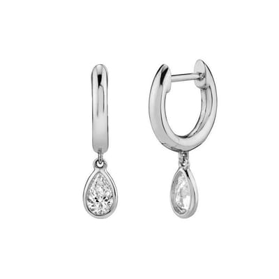 Zilveren Oorringen - Oorbellen Zilver - Hanger Zirkonia