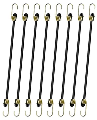 Set van 8 elastische spanbanden met haken - 25 cm - Sterk en veelzijdig