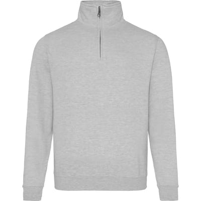 Just Hoods - 1/4 Zip Sweater - Heather Grey maat L
