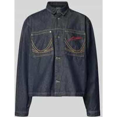 Relaxed fit jeansjack met siernaden