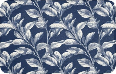 WC mat 80x50 cm - Antislip - Botanisch - Patroon - Blauw - Toiletmat - Vloermat - Douchemat - Toilet tapijt - Toiletmatten