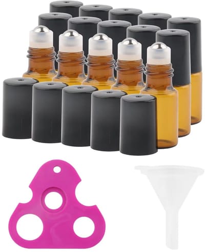 Dailygoods- Rollerfles 15 stuks - Glazen Flesjes 3 ml - Roestvrij Stalen Rollerbal - Breukvast - Perfect voor Aromatherapie - Handige Verpakking - Roll-on Fles