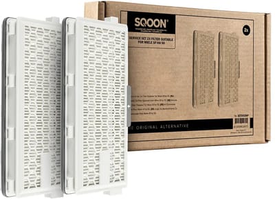 SQOON® HEPA Filterset o.a. geschikt voor Miele Air Clean - Complete C2 en C3 & Compact C1 en C2 stofzuigers - 2 STUKS - Gelijk aan model: SF-HA 50