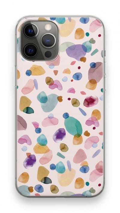 Case Company® - Hoesje geschikt voor iPhone 12 Pro Max hoesje - Terrazzo Memphis - Soft Cover Telefoonhoesje - Bescherming aan alle Kanten en Schermrand