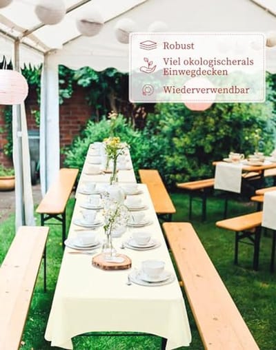 Biertafeltafelkleed 4-pack 100x250 cm Wasbaar Voor 50 cm en 70 cm Tafels