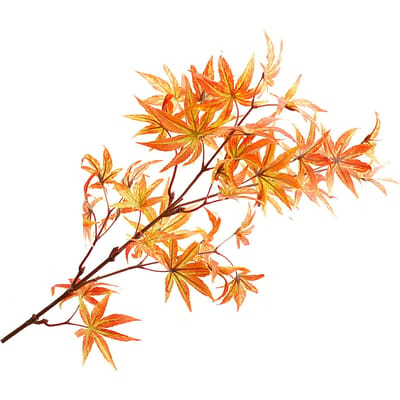 83cm Longueur Tiges de Feuilles d'Érable Simulées Branche d'Érable Artificielle Réaliste Ornement pour Décoration de Maison orange