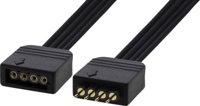 DELTACO GAMING GAM-057 LED Strip Verlengkabel, passief, 4-pins, 0,2 m, zwart
