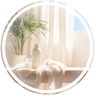 COSTWAY Led-badkamerspiegel met verlichting, 60 cm, rond, anti-condens, wandspiegel, dimbaar, met aanraakschakelaar en geheugenfunctie, led-spiegel, hangspiegel voor badkamer