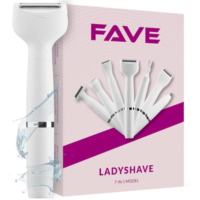 FAVE Ladyshave® 7-in-1 Pro Series - Vrouwen - Bikinilijn Trimmer - Oplaadbaar - Gezicht - Wenkbrauw - Neus - Benen - Schaamhaar - Oksel - Intiem - Gezichtsontharing - Scheerapparaat Dames - Ontharingsapparaten - Elektrisch Scheren - Haar Verwijderen