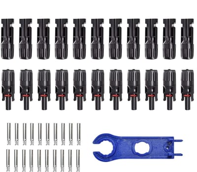 Zonnepaneel Connectoren - Solarkabel Kits - Energie Opwekken - Waterdichte Verbindingen - 10 Paren - Zwart