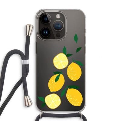 Case Company® - Hoesje met koord geschikt voor iPhone 14 Pro hoesje met Koord - You're my lemon - Telefoonhoesje met Zwart Koord - Bescherming aan alle Kanten en Over de Schermrand