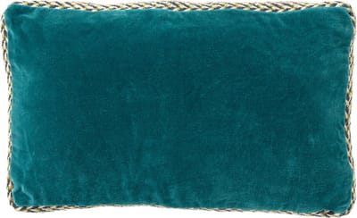 Dutch Decor MANOE - kussenhoes 30x50 cm - effen kleur - jute rand - Deep Lake - blauw - met rits - zonder binnenkussen