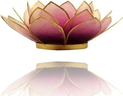 Yogi & Yogini naturals Lotus sfeerlicht violet goudrand (Ø 13.5 cm)