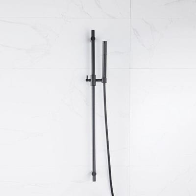 FugaFlow Eccelente Acces glijstangset met staafhanddouche, metalen doucheslang mat zwart