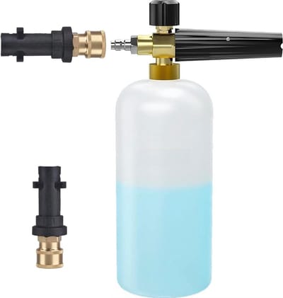 Snow Foam Gun voor Hogedrukreiniger - 1L Verstelbare Zeepdispenser met 1/4 Inch Snelkoppeling voor Karcher K2 K3 K4 K5 K6 K7 - Perfect voor Auto- en Tuinreiniging