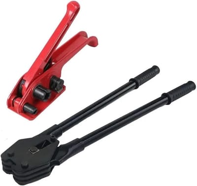Banderolleermachine Set - Band Spanner - Pakketten Beveiligen - Handmatige Bediening - 13-19 mm Band - Rood