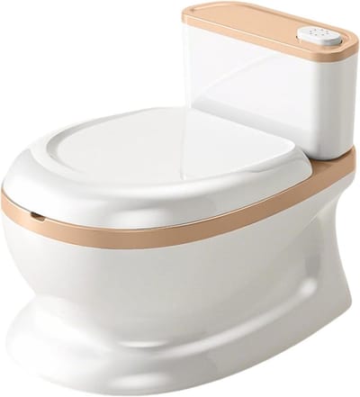 Kinderpotje Toilet - Zindelijkheidstrainer - Zindelijkheidstraining - Realistische Geluidsfunctie - 38 x 28 x 30 cm - Koffie