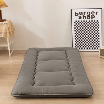 Japanse Stijl Opvouwbare Campingmatras Houtskoolgrijs Ademend
