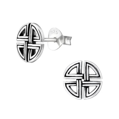 Aramat Jewels | Oorbellen | Zilveren Keltische Oorbellen Celtic Knot – 925 Zilver | Rond-8mm | |7mm | Zilver | Kinderen, Volwassenen | Verkleurd niet