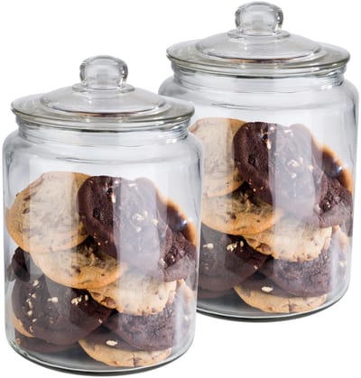 APS Classic Voorraadpotten van Glas - met Luchtdichte Deksel - Snoeppot - 6,0L - Set van 2