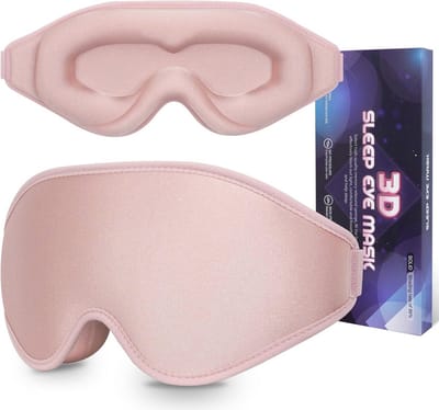 100% Lichtblokkerend 3D Oogmasker voor Slaap - Verstelbare Ophangband, Roze Lichtdichte Oogbedekking voor Thuis en Reizen