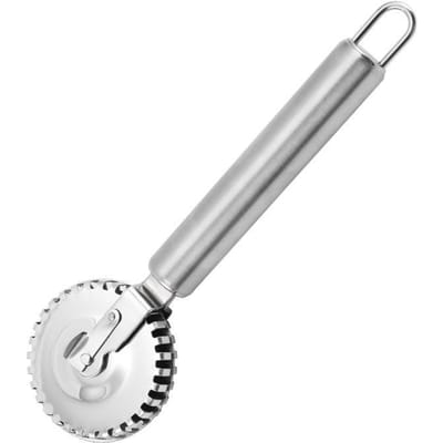 Rouleau à pâtisserie en acier inoxydable, couteau à gaufrer, à sceller les bords, à remplir les tartes, à rouler les boulettes, couteau à découper la dentelle à double face argenté