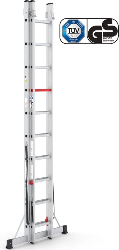Professionele Ladder | 2-delig | 2x10 Sporten | reformladder | ladder | trapladder | schuifladder