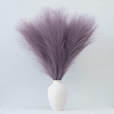 Famanu – 30 stuks kunstmatig pampasgras paars (55 cm) - pluizige droogbloemen decoratie voor vaas, boho kunstbloemen & kunstplanten voor woonkamer, tafeldecoratie en bruiloft (klein, pluisvrij)
