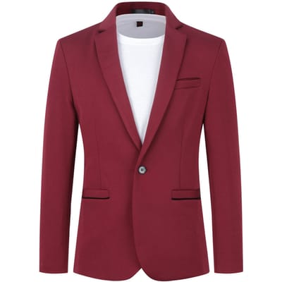 Heren colbert slim fit jas zakelijk dagelijks blazer rood
